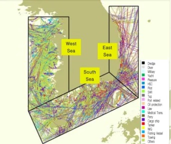 Figure  4:  The  distribution  map  of  traffic  density  surveyed  by  AIS  data  during  20  minutes  for  7  days