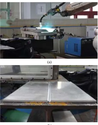 Table  2:  Welding  conditions  of  Al5083  MIG  welding No. Current (A) Voltage(V) WeldingSpeed (m/min) Thickness(T) TorchAngle(°) Amount   of specimens No.1 130 15.5 0.7 5T 0° 5EA No.2 150 16.5 1.0 5T 0° 5EA No.3 170 18.5 1.5 5T 0° 5EA No.4 170 19.0 0.7 