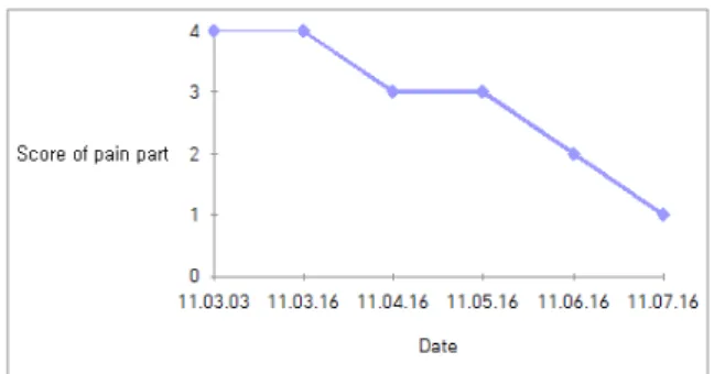 Fig.  5.  The  change  of  the  Score  of  pain  part