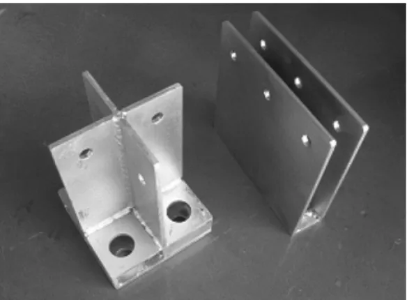 Fig. 1. Used connectors (t = 6 mm), post base (L) &amp;