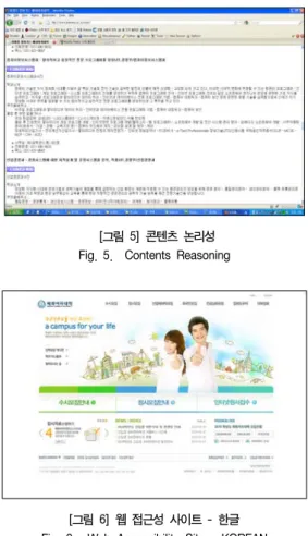 [그림  7]  웹  접근성  사이트  -  영어    Fig.  7.    Web  Accessibility  Site  -  ENGLISH                  