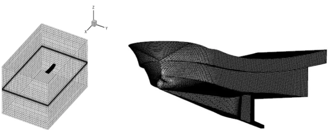 Fig. 3. 3-dimensional hull form of original and modified ship.