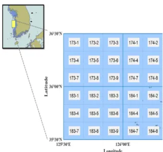 Fig. 1. Study area distinguished by the section of the sea.