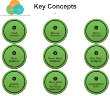 그림 4. WEF Nexus Tool 2.0 Key Concepts (Nano Technologies LTD, 2013)