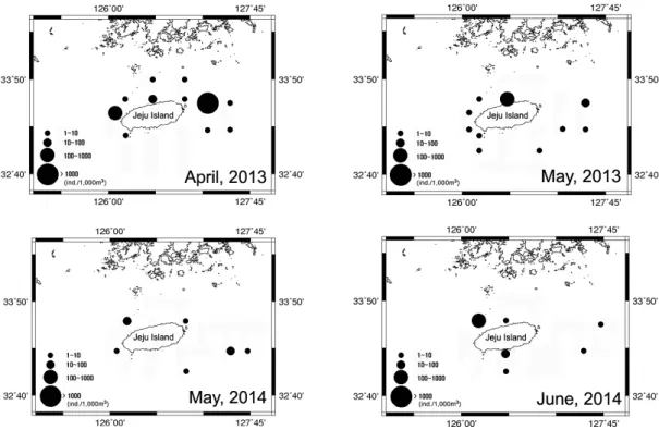 Table  3.  Mean  abundances  of  S.  japonicus  eggs  and  larvae  collected  in  this  study