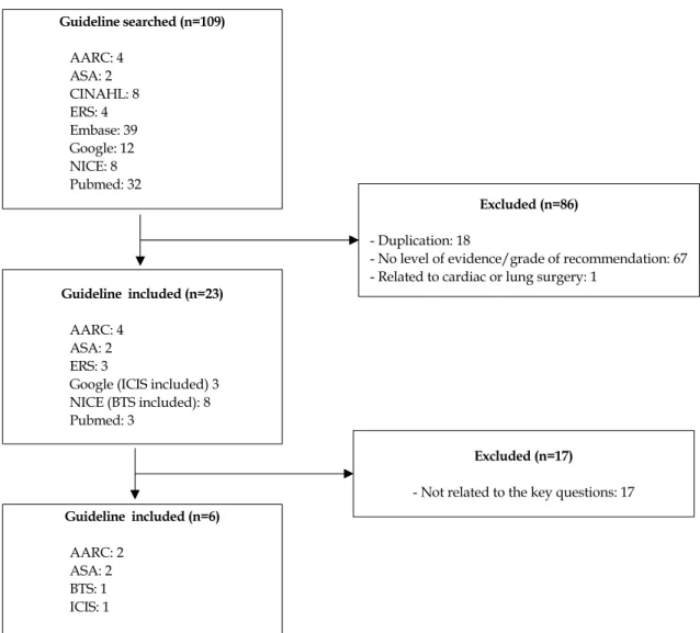 Figure 1. Process of the guideline selection.