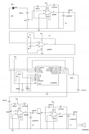Figure 3: Frequency-modulated output waveform  (lower) to the change of input power (upper).