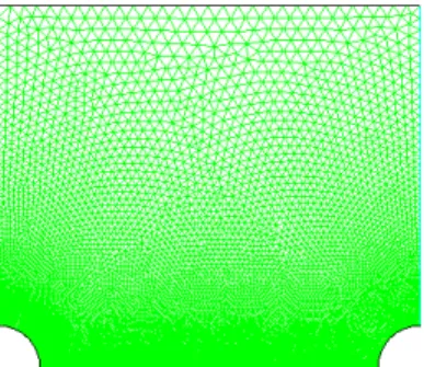 Figure 2: Configuration of arranged semi-circular ribs  in a rectangular duct 
