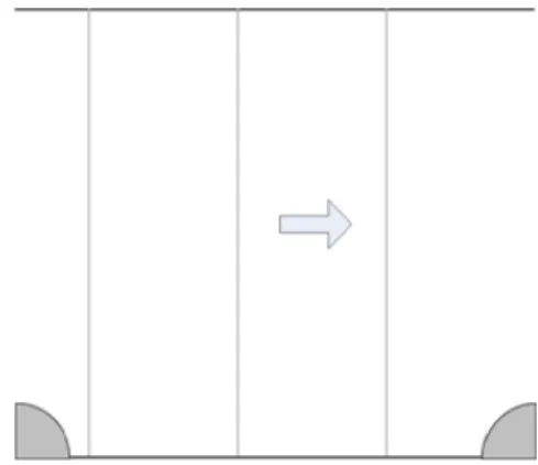Figure 6: Line probes for measuring mean velocity  profiles for PR=10.