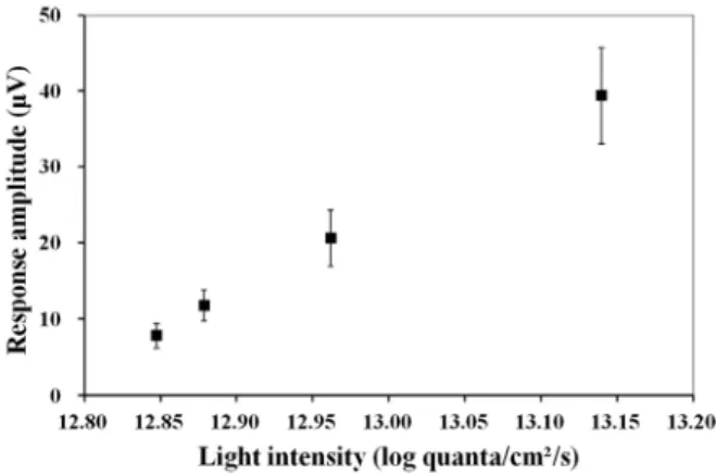 Fig. 6. An example of measured ERG waveform in a dark-adapted  rockfish.