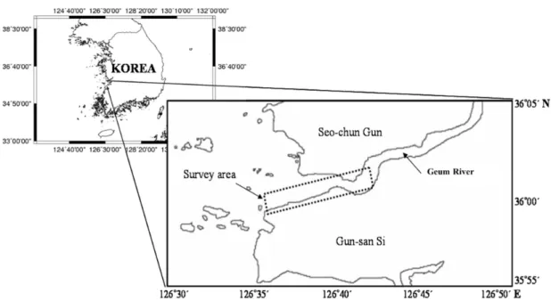 Fig. 1. Map showing the location of sampling area of the Geum river estuary.