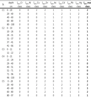 Figure 11: A distribution map of Geoaccumulation  index(I geo ) values of Incheon Port.
