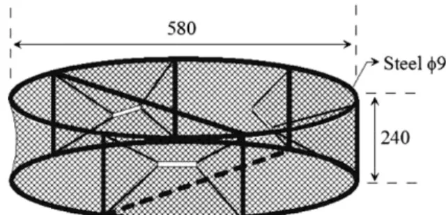 Fig. 1. Schematic diagram of experimental round trap (unit: mm). 