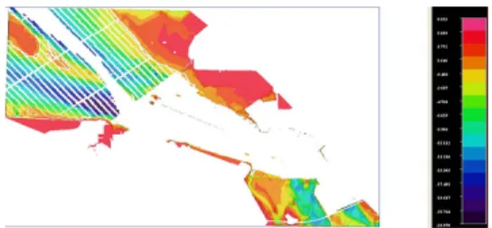 Figure 3: Processing results by the natural neighbor  interpolation and triangulation with linear interpolation