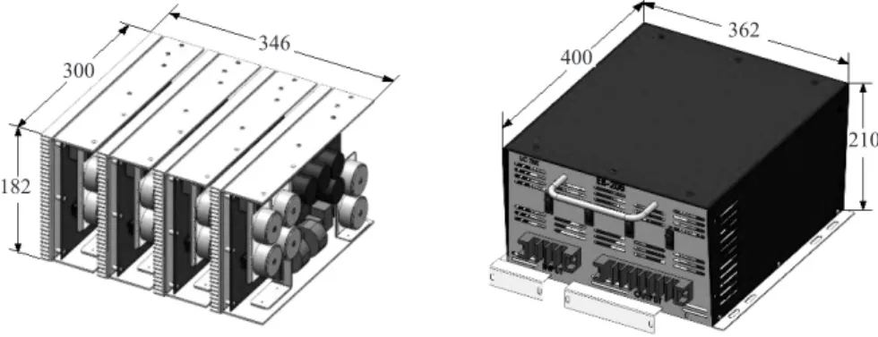 Fig. 9. PCB module and appearance of the electronic ballast (unit: mm).