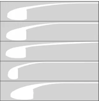그림 1 플라잉디스크 형상 (case1, case2, case3, case4, case5)