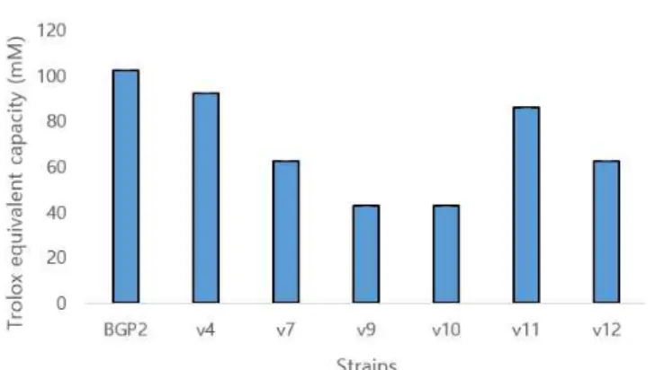 Fig.  4.  Ferric  reducing  antioxidant  power  of  various  lactic  acid  bacteria  isolated  form  Vietnamese  feces