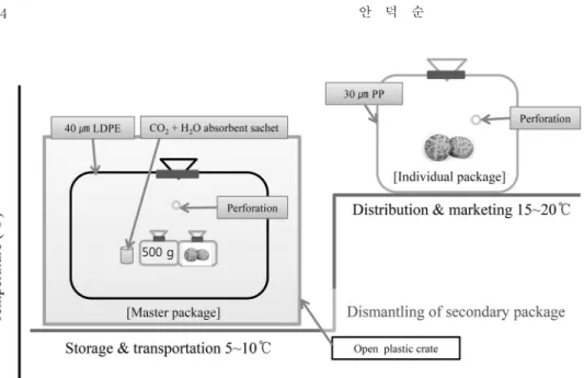 Fig. 1. Active master pack- pack-aging system of fresh shiitake  mushroom.
