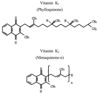 Table  1.  Dietary  sources  of  vitamin  K                        (μg/100  g) Food  source Vitamin  K 1 Vitamin  K 2