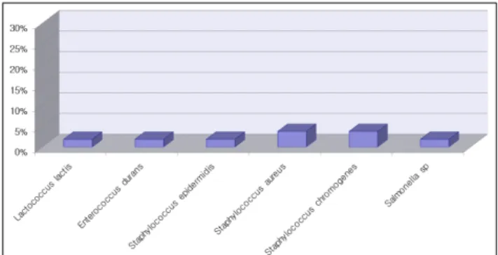 Fig. 4.   Distribution of microorganisms  isolated from faecal  sample in  dairy  farm