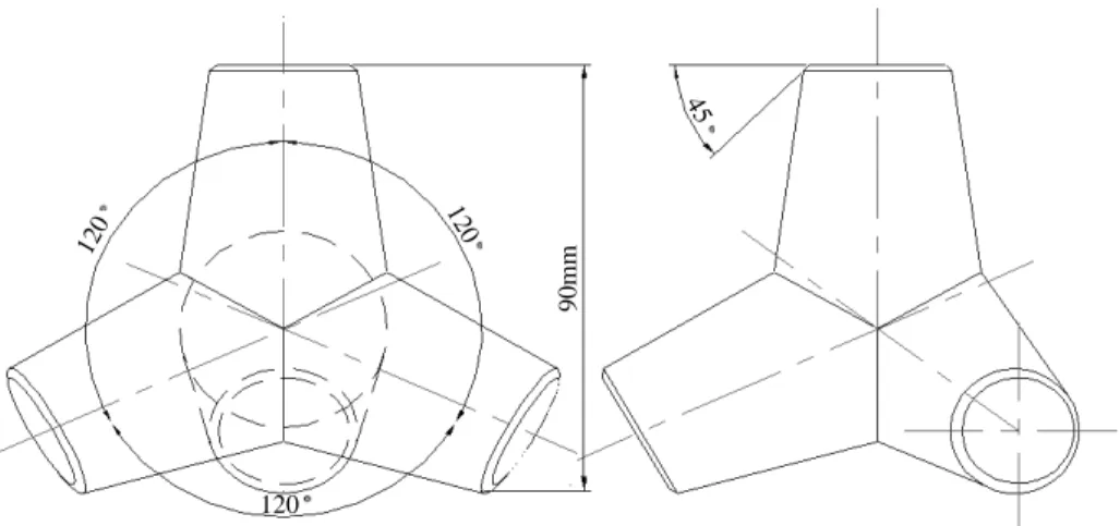 Fig. 3. Configuration of Tetrapod; case-A(left), case- case-B(right).