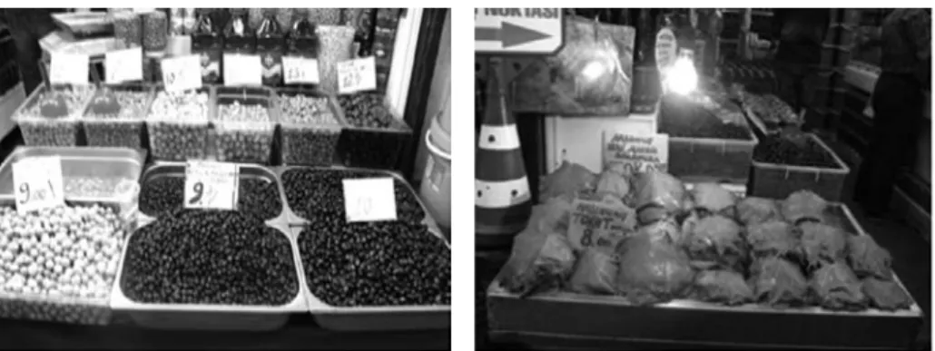 Fig. 3. Turkish cheeses in Istanbul 터키의 발표 식품 조사터키는  이슬람교  국가이지만  다양한  전통주가 있다. 특히“사자의 젖”이라고 불리는 터키의 국민주 라크(Raki)가 대표적이다