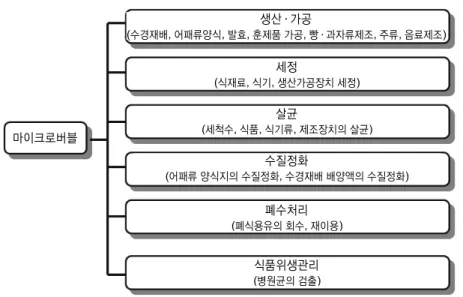 Fig. 1.  Applications  of  Microbubble  in  the  field  of  foods(柘植秀樹,  CMC,  동경,  일본,  2007)