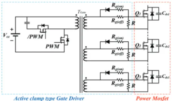 Figure  5  shows  the  gate  driver  circuit  for  synchronous  switching  of  a  series-input  single-output  flyback  converter