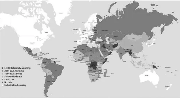 그림 1. 2012년 글로벌 기아 지수(Global Hunger Index, GHI) Source: Global Hunger Index 2012 (IFPRI)일반기사