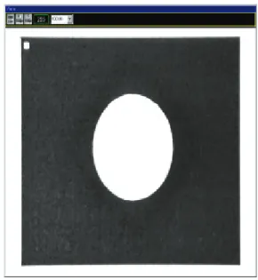 Fig.  9  Real  image  of  reference  model  of  forging  part Fig.  8은  측정  렌즈  모델의  정상  부품  실  영상 을  영상처리보드를  이용하여  Image를  획득한  영 상화면을  나타내고  있다