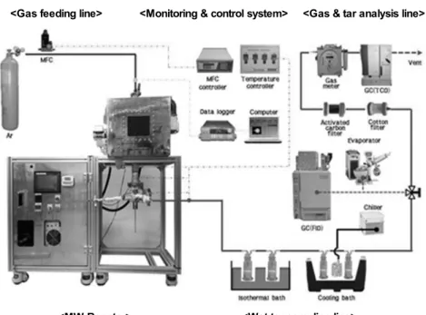 Fig. 1.  Schematics  of  the  microwave  pyrolysis  test  rig.