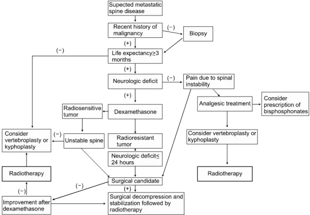 Figure  5.  Treatment  algorithm  of  patients  with  symptomatic  epidural  spinal  metastasis