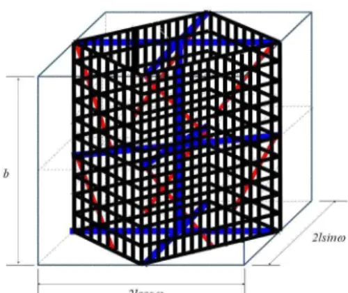 Fig.  6.  Configuration  of  a  double  (upper)  and  a  single  (down)  pinwheel  truss  model   