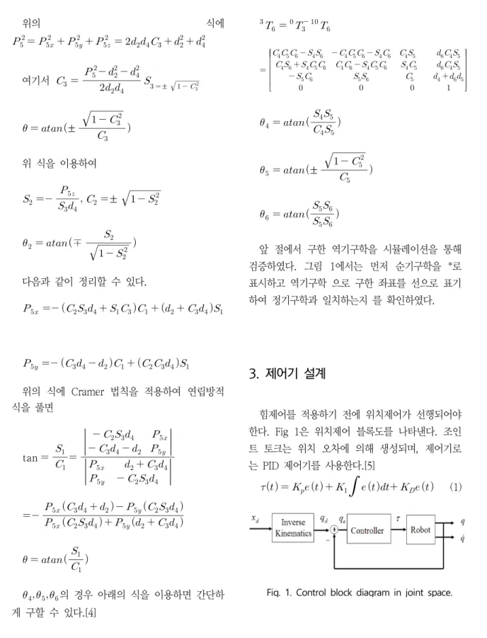 Fig.  1.  Control  block  diagram  in  joint  space.