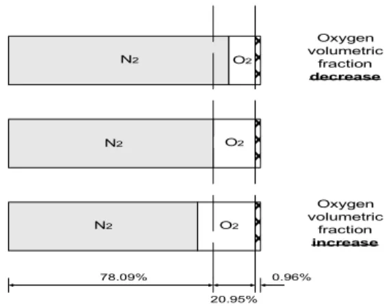 Fig.  1  Air  composition  and  the  concept  of      oxygen  volumetric  fraction  change.