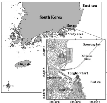 Fig. 1.  Sampling  locations  of  fish  samples  near  the  Yongho  wharf  of  Busan,  Korea.