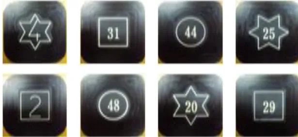 Fig. 4. The parts of diverse shapes used on experiment of visual feedback control