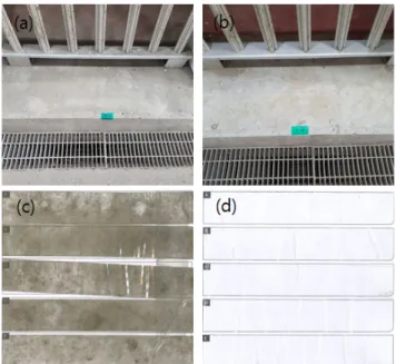 Table 3. Comparison of dust distribution adsorbed on tile and concrete surfaces before and after cleaning