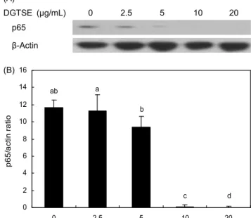 Fig. 6. Effects of defatted green tea seed ethanol extract on TNF-α protein expression in HepG2 cell