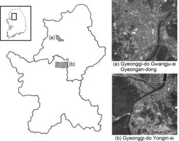 Fig.  1.  Location  and  drainage  area  of  study  sites.