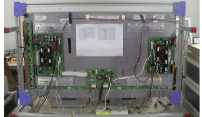 Figure 1 showed the backside of 42-in. tested PDP  module in XGA resolution. The reset pulse was  applied to X (= sustain) electrode and the scan-bias  voltage was applied to Y (= scan) electrode during  ramp-up period