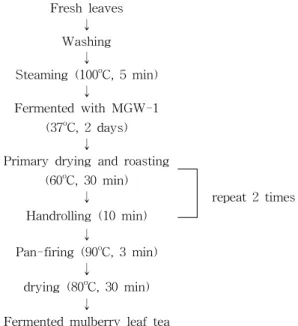 Fig. 1. Preparative process of the mulberry leaf tea.