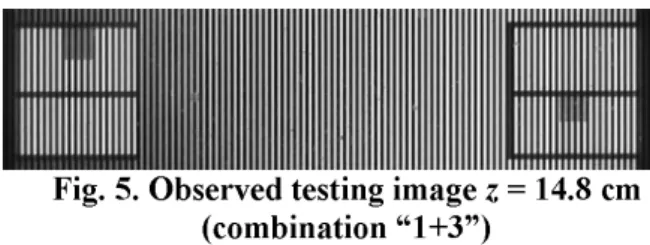 Fig. 5. Observed testing image  z  = 14.8 cm 