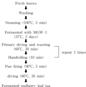 Fig. 1. Preparative process of the mulberry leaf tea.
