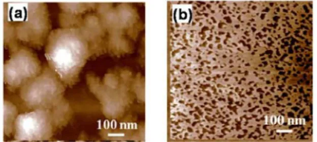 Fig. 3. AFM image of the film from (a) N-TiO 2  and 
