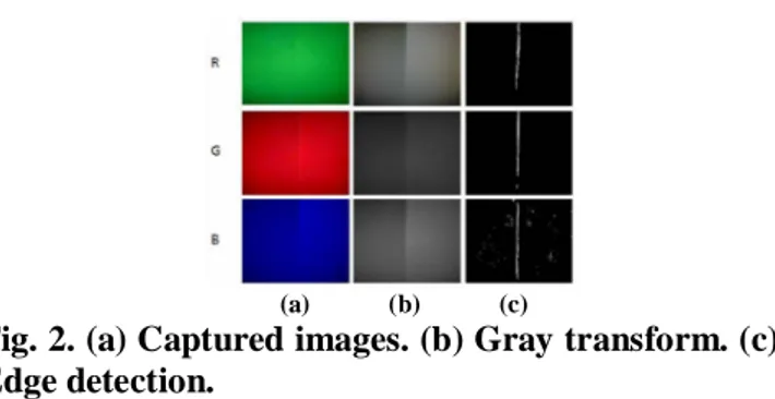 Fig. 3. (a) Captured contrast image. (b) Resulting  image after edge detection. 