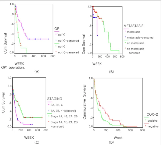 Figure 2.  A. Survival analysis of all study patients according to curative resection