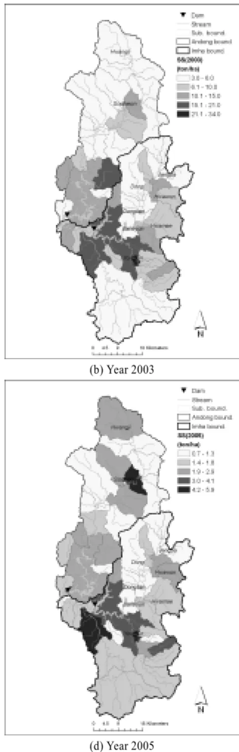 Fig. 5. Estimated annual suspended sediment loads.