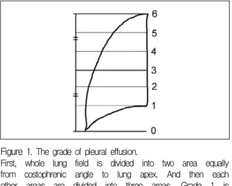 Figure  1.   The  grade  of  pleural  effusion.