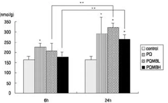 Fig. 1. The effect of methylene blue on lung MDA level.